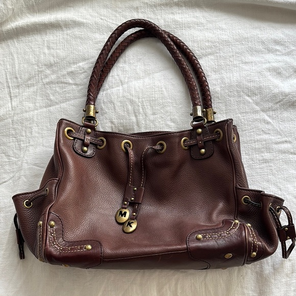 Michael Kors Brown Leather Shoulder Bag with Gold Hardware - Picture 1 of 10